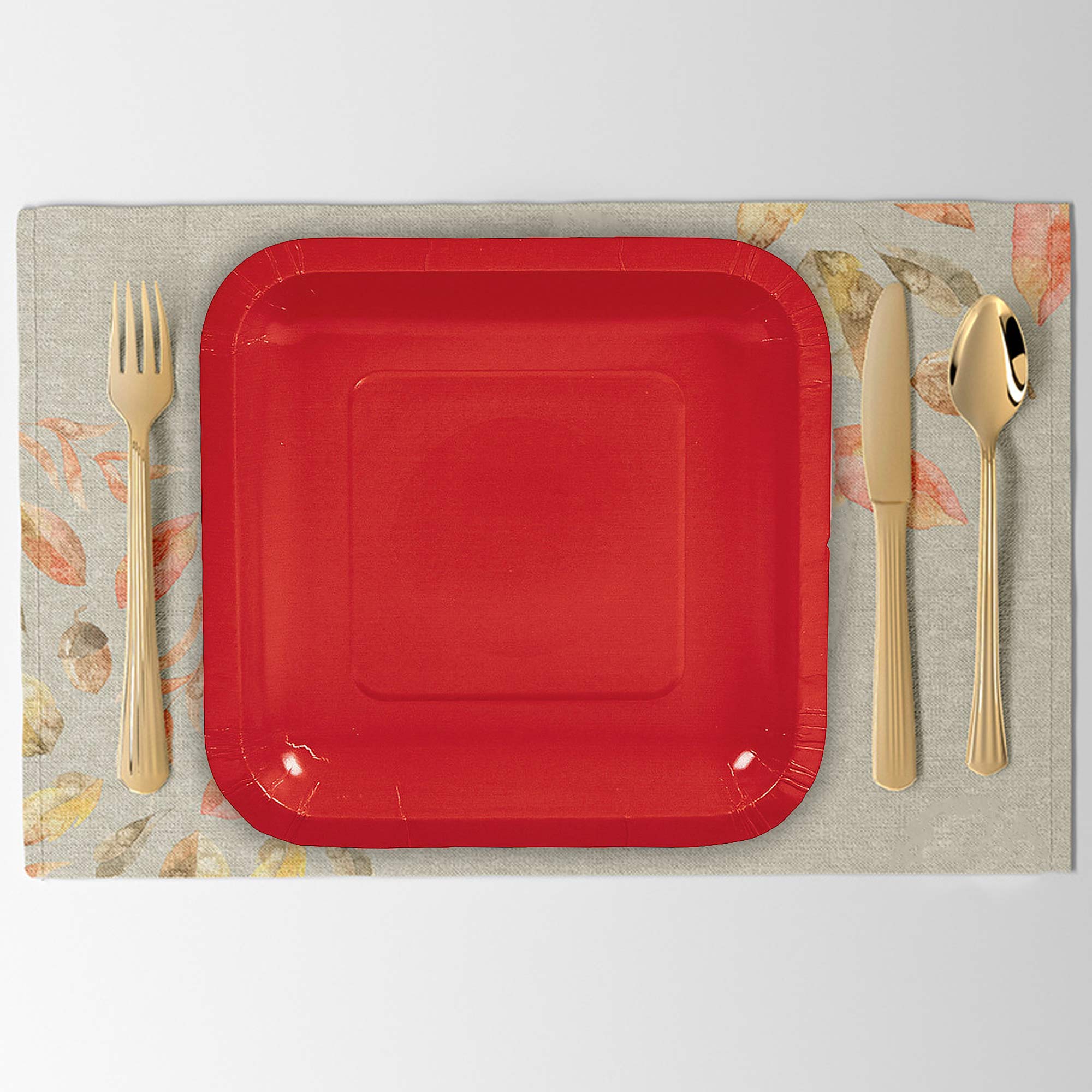 24 Count Red Square Paper Dessert Plates for Party Wedding Baby Shower Birthday Use 7"
